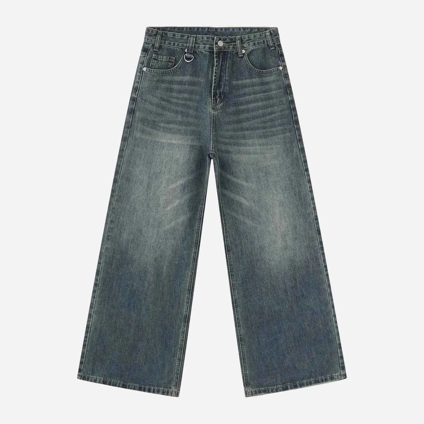 Y2K Camouflage Print Draped Floor Wide Leg Jeans