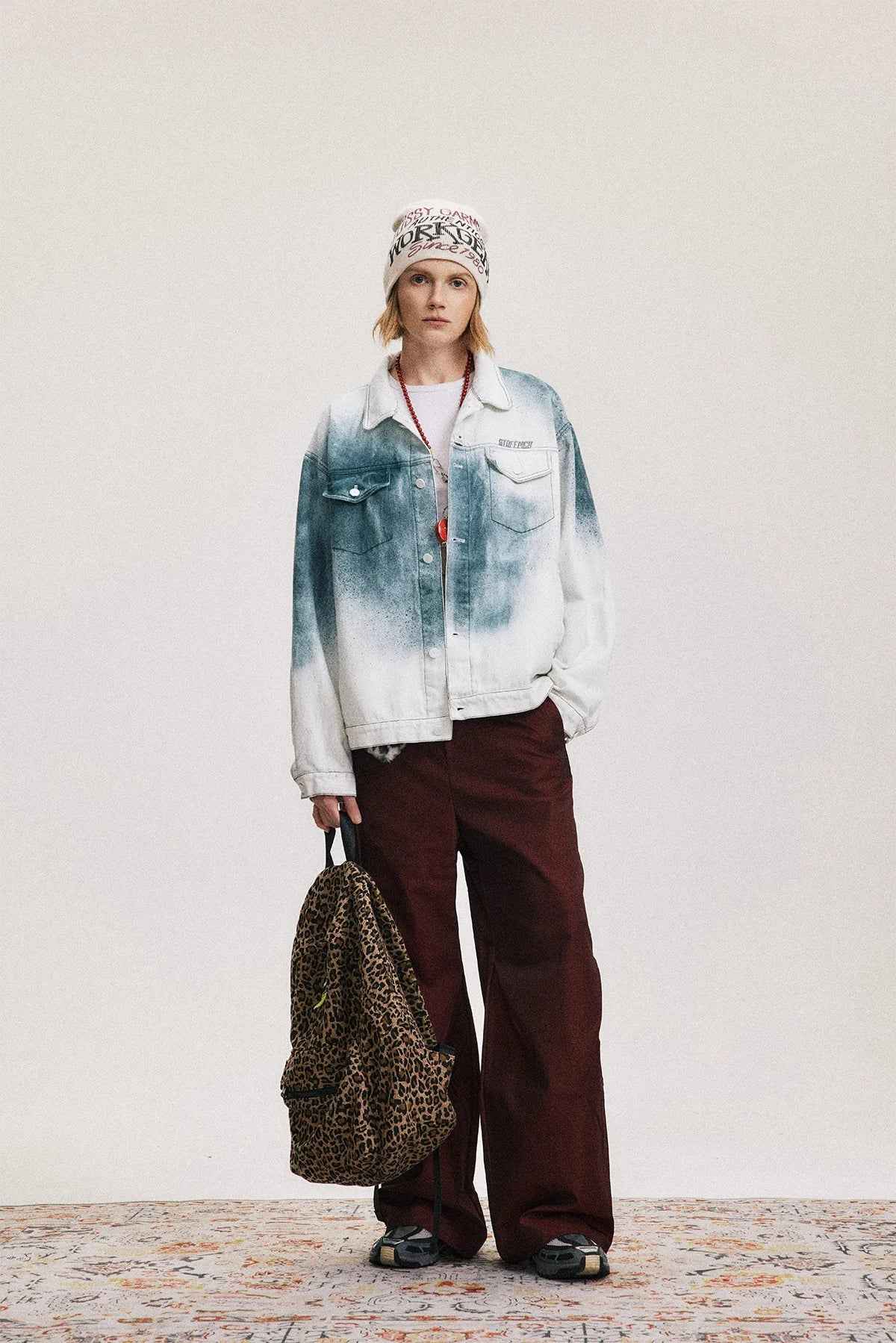 Flattering White Tie Dye Hip Hop Denim Jacket