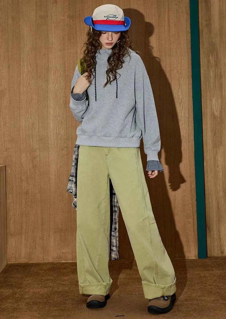 Green American High Waist Wide Leg Jeans
