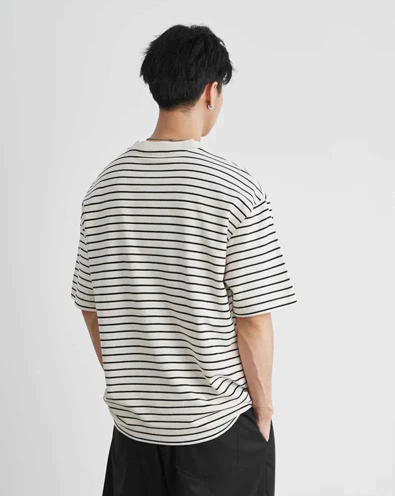 Y2k Men's Cool Comfortable Striped Short Sleeve T-Shirt