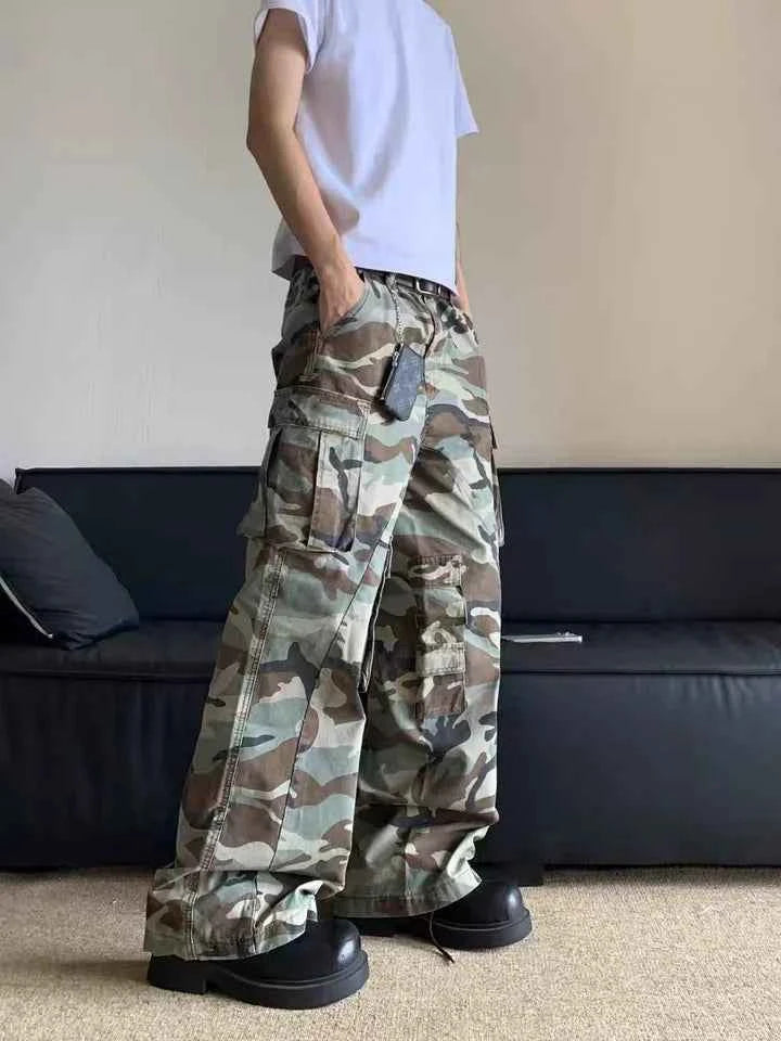 Breathable Streetwear Camouflage Cargo Casual Pants