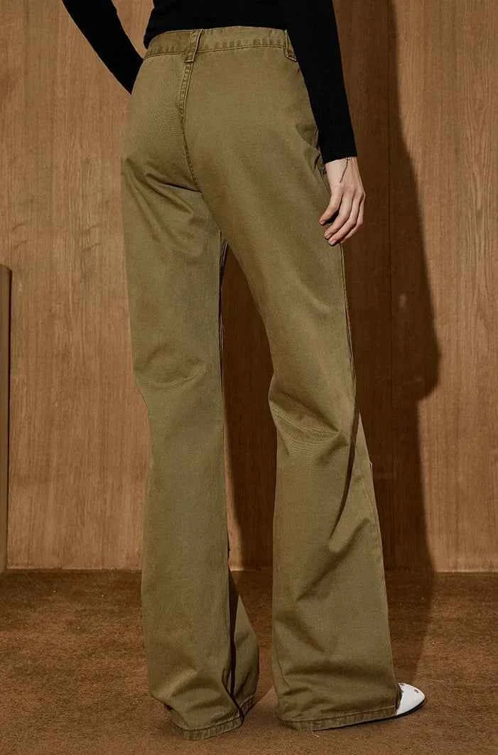 Chic American Workwear Flared High Jeans
