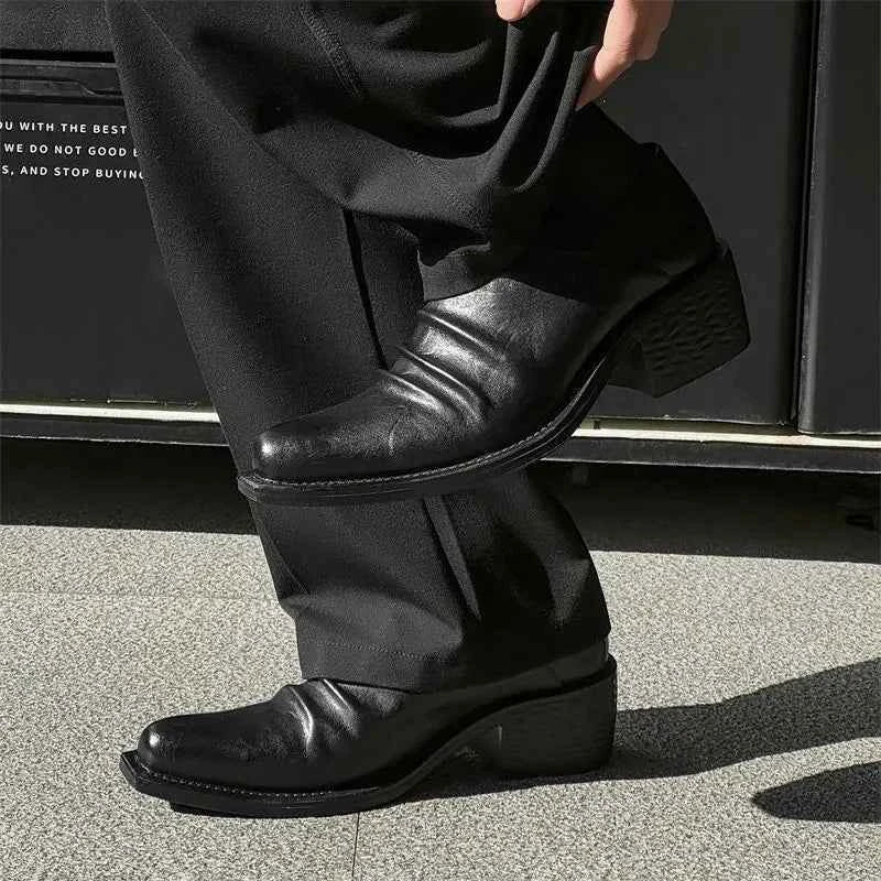 Upturned Casual Platform Derby Leather Shoes