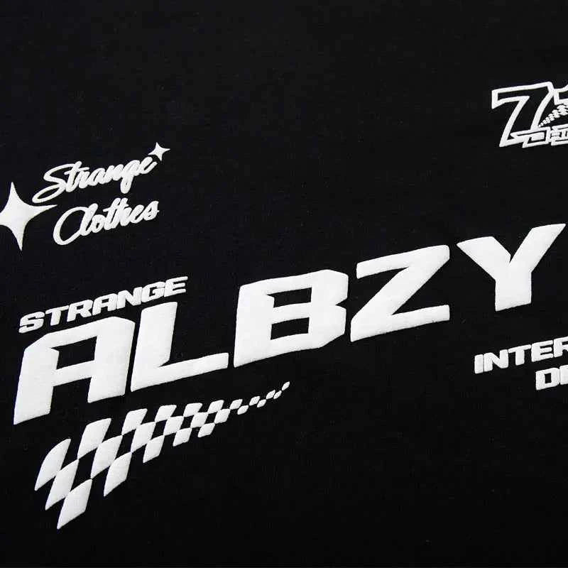 Y2K Graphic Patchwork Racing Cotton T-Shirt