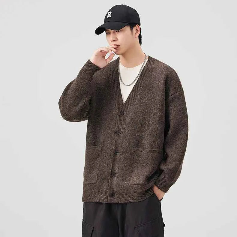 Premium Hip Hop Knitted V-Neck Cardigan