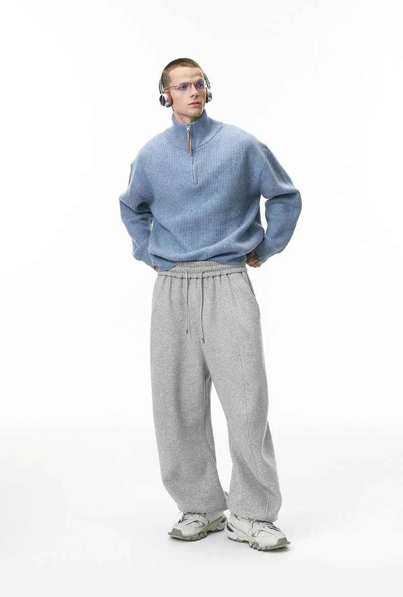 Patchwork Cozy Fleece Blade Wide Leg Jogger