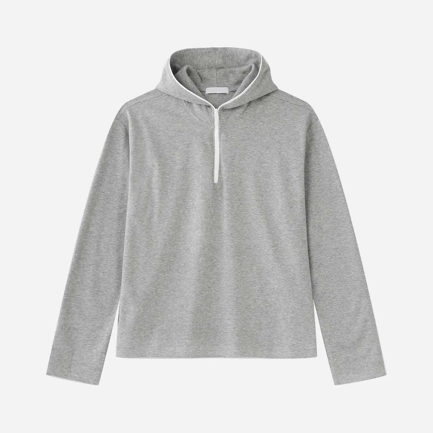 Minimalist Korean Style Lightweight Zip Hooded Sweatshirt