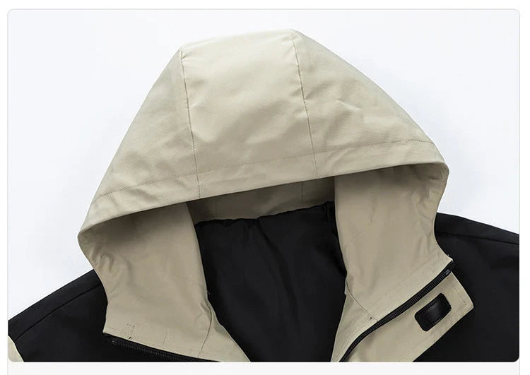 High Neck Two Tone Cargo Bomber Jacket