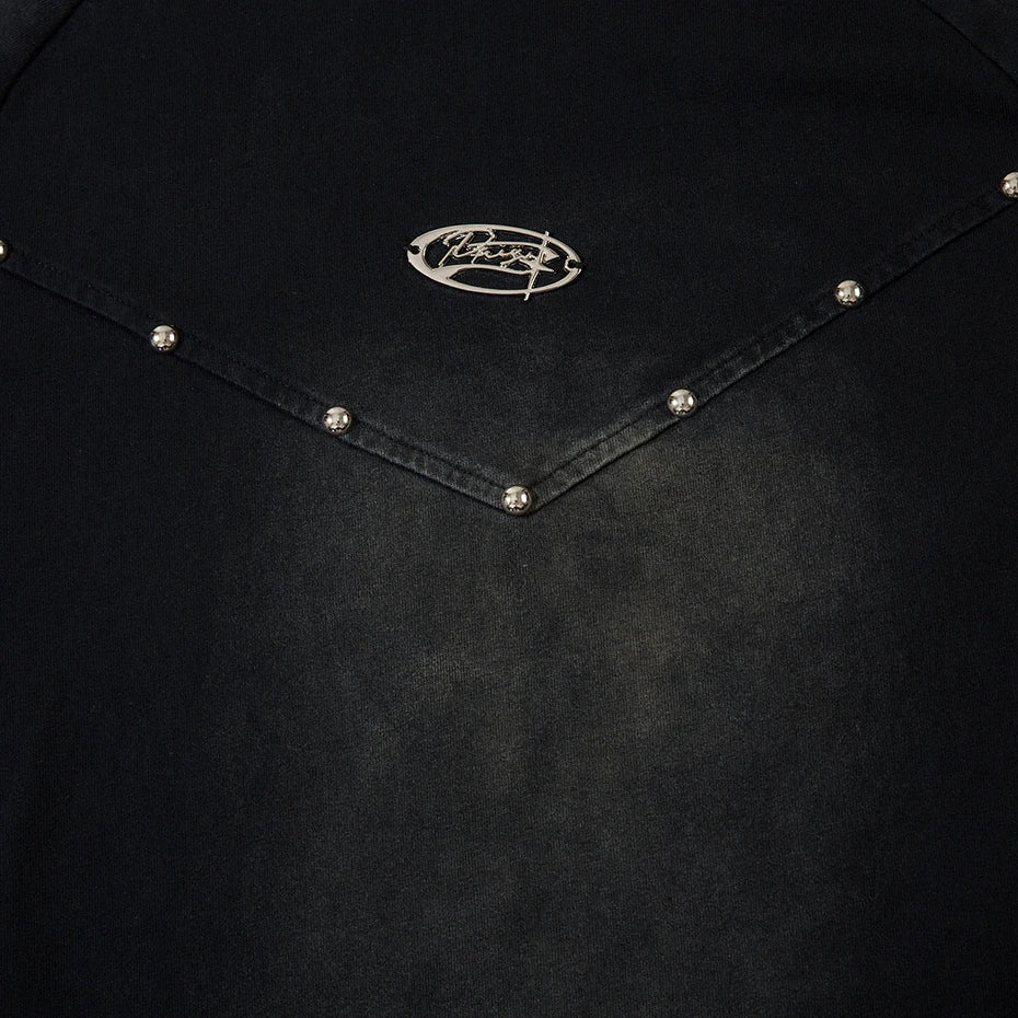 Oversized Rivet Patchwork Streetwear T Shirts