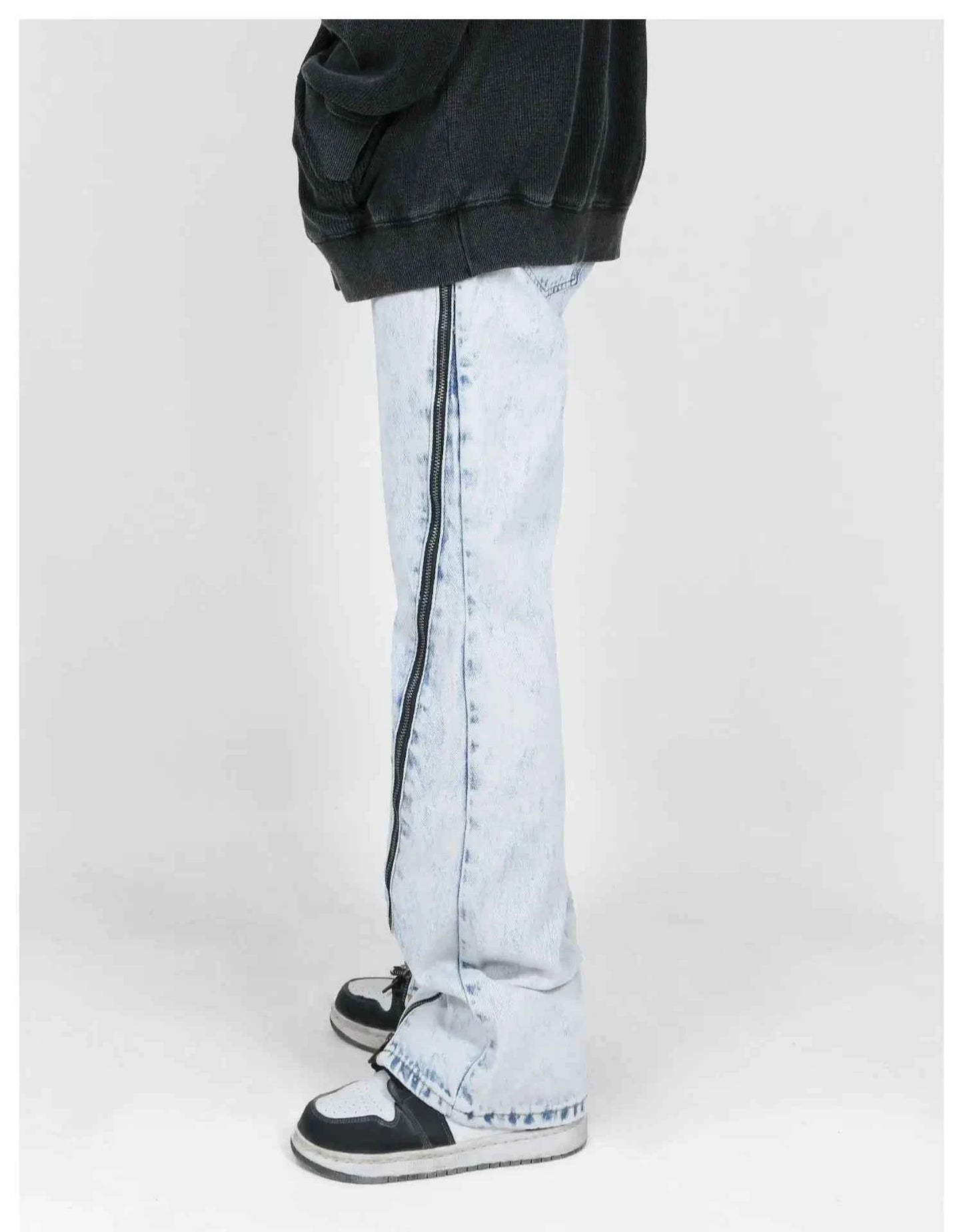 Versatile Acid-Wash Flared Denim Jeans