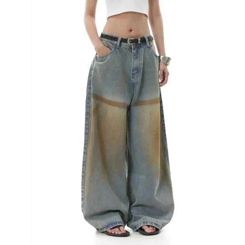 Elevated Y2K High Waist Hip Hop Blue Jeans