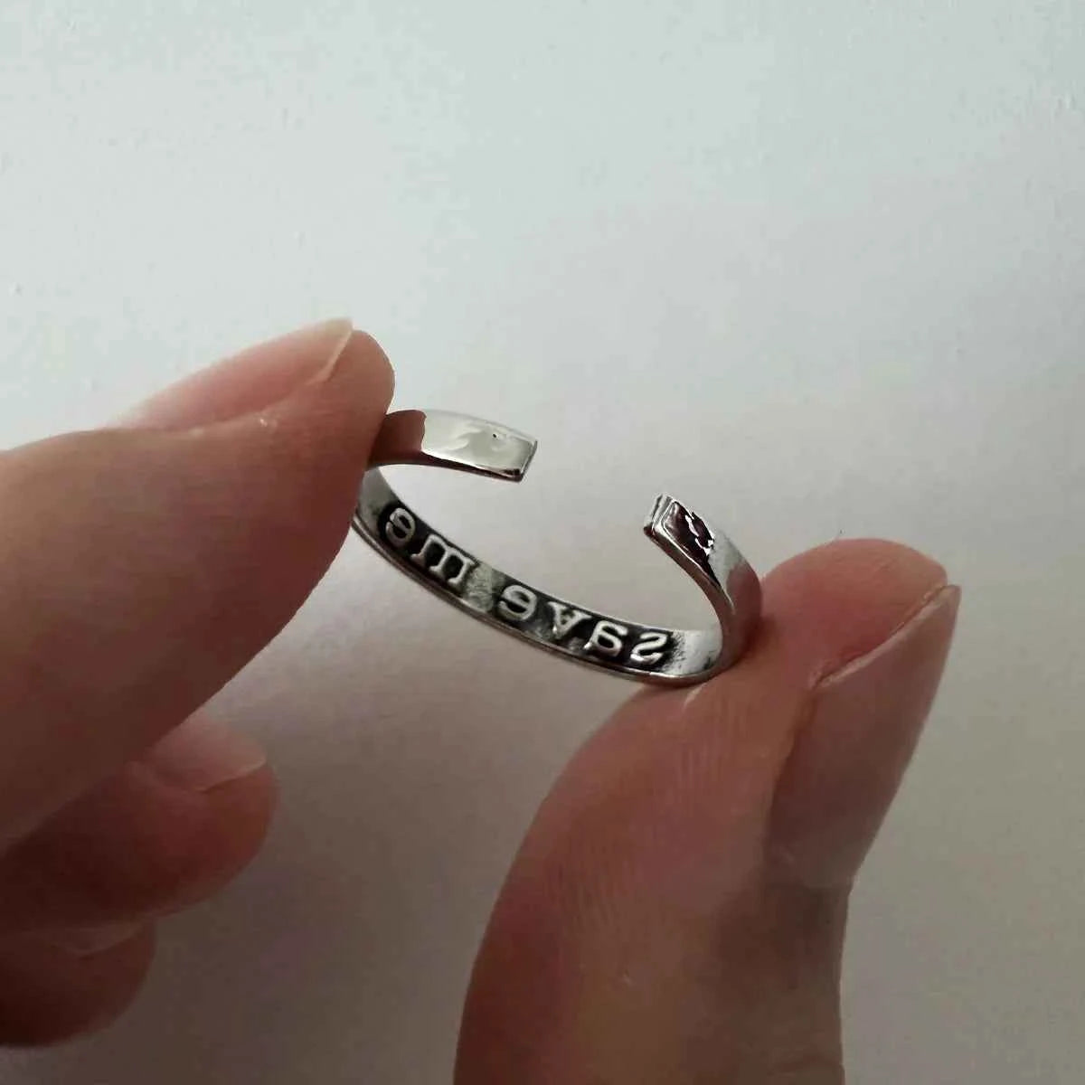 Adjustable Retro Goth I Am Fine Open Ring