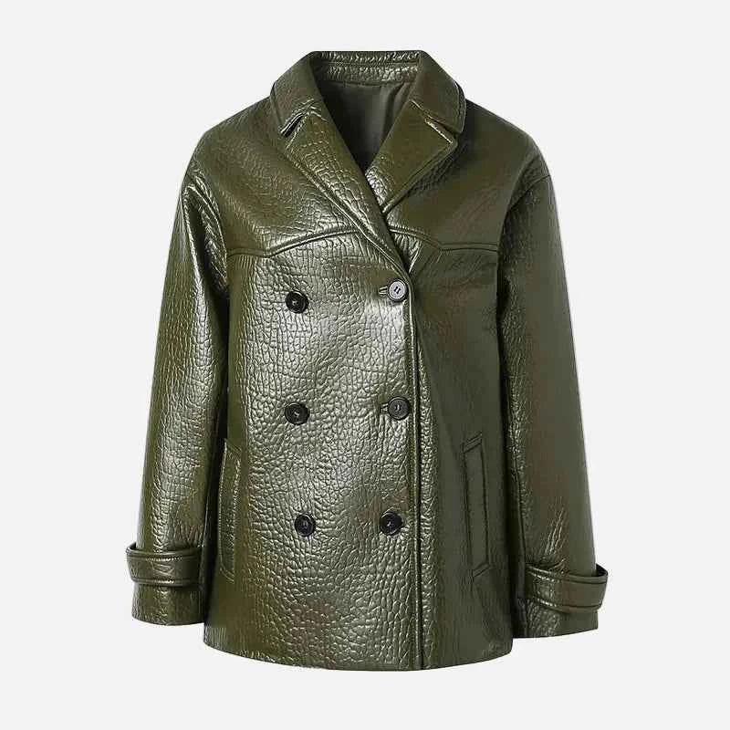 Autumn Loose Fit Genuine PU Leather Jacket