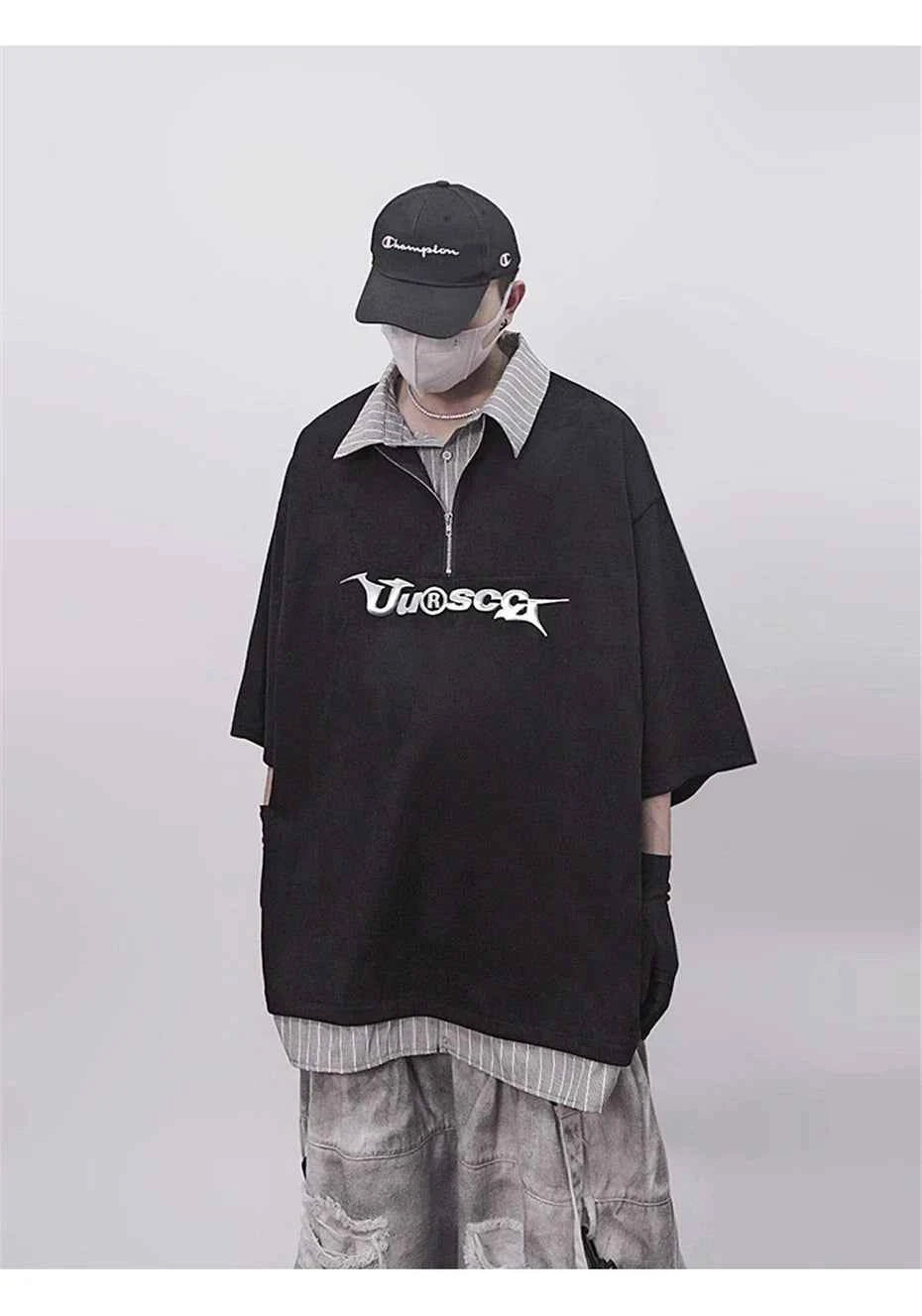 Punk Vintage Oversized Polo T-Shirt