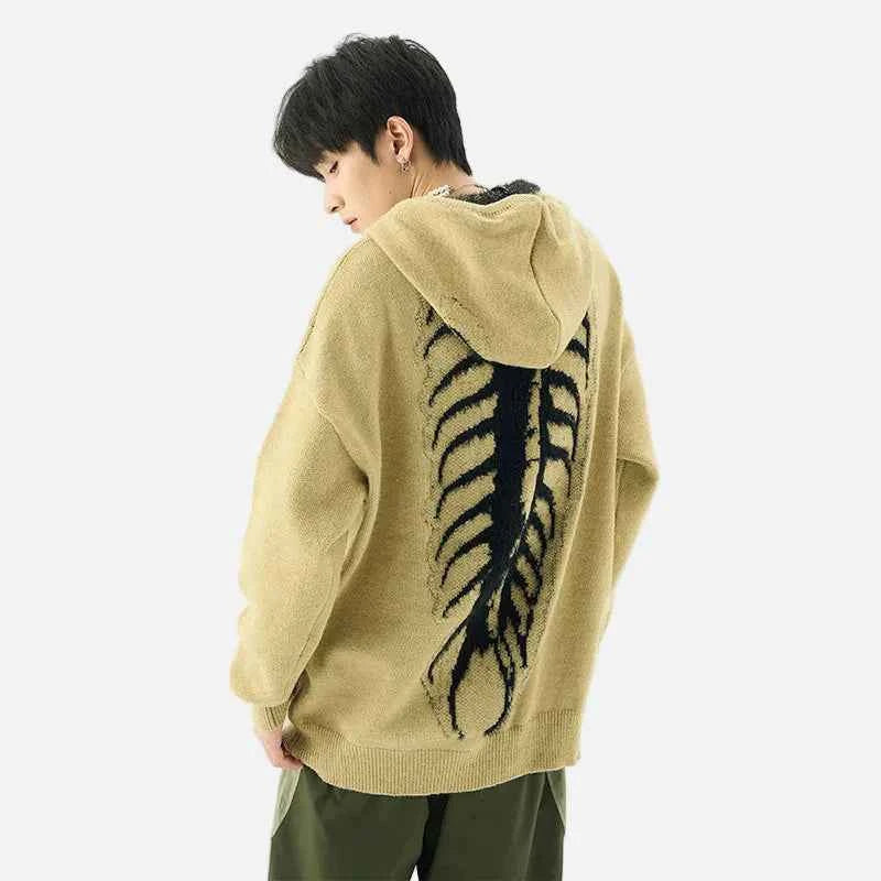 American Style Jacquard Knitwear Hoodie