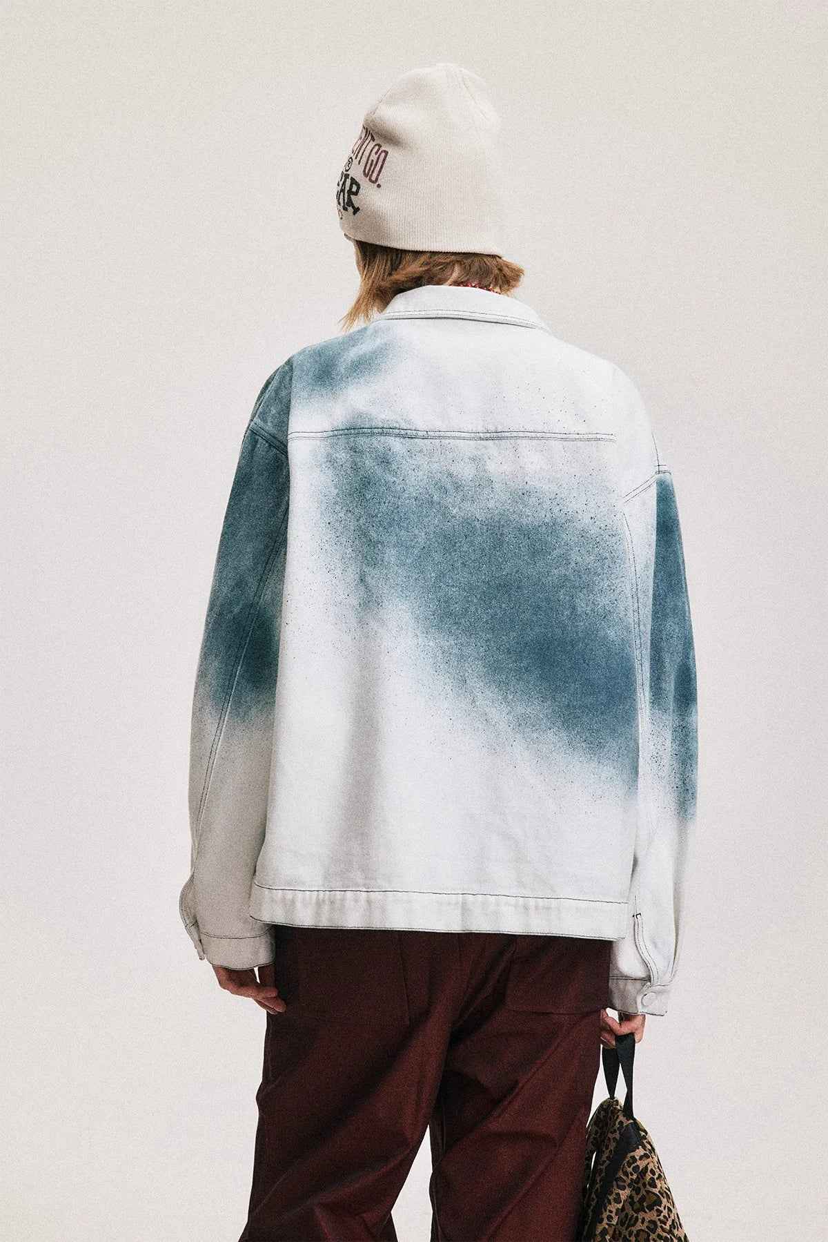 Flattering White Tie Dye Hip Hop Denim Jacket