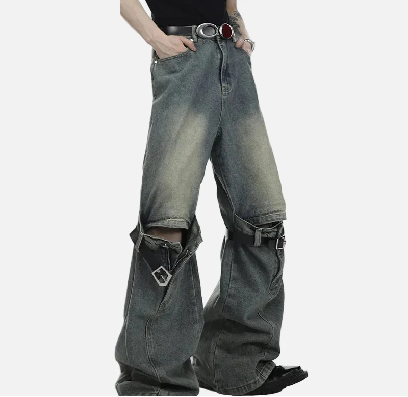 Advanced Flare Button Pocket Hip Jeans - Luxuryurbanwear