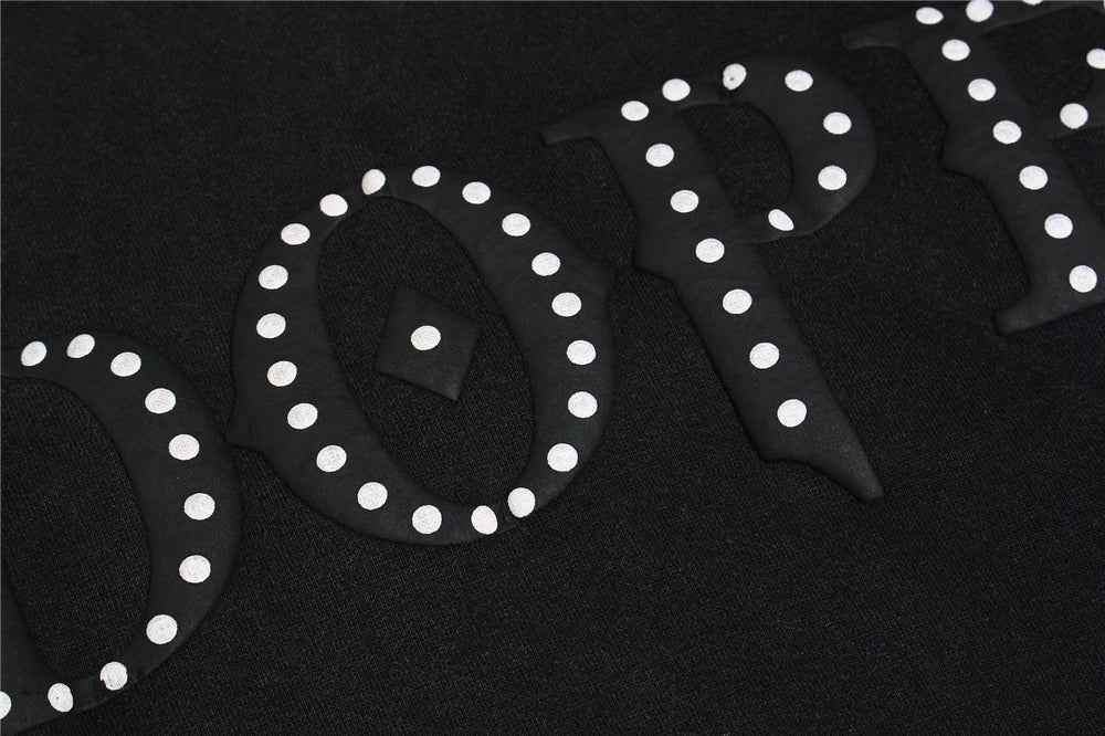 Y2K Gothic Rivet Printed Black Casual Hoodie