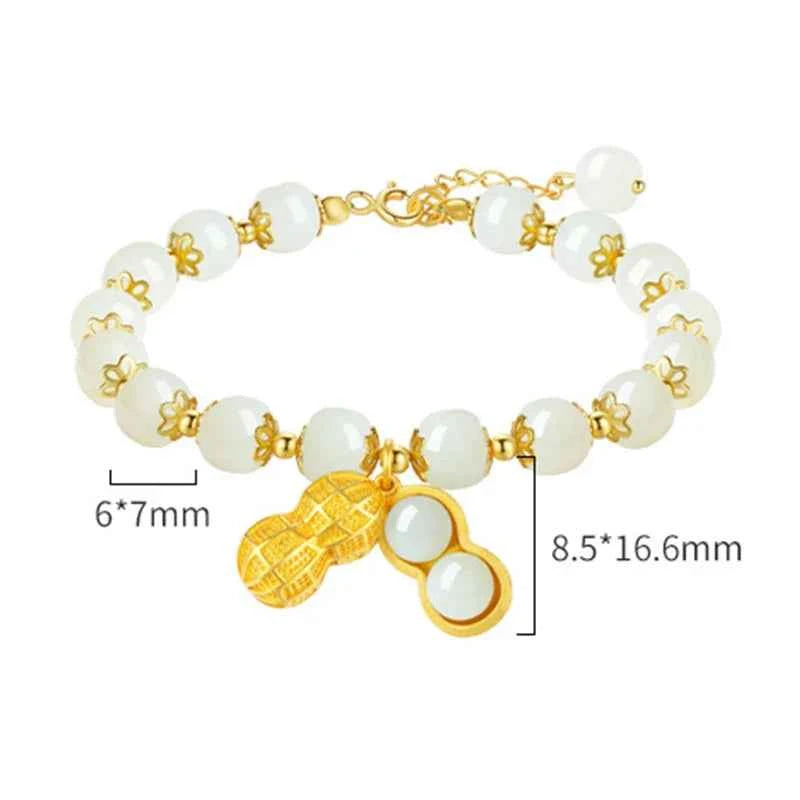 Luxurious Hotan Jade Peanut Bracelet