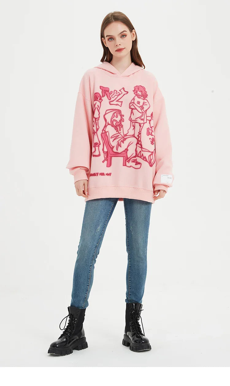 We V Cartoon Sketch Hoodie
