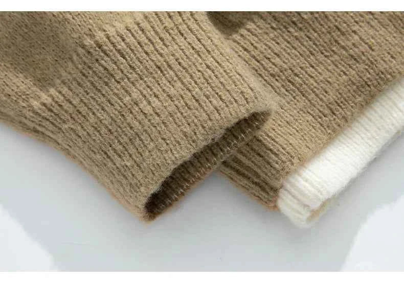 Y2K Soloid Color Patchwork Ripped Knit Sweater