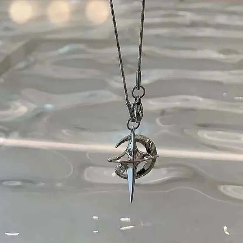 Y2K Crystal Star Pendants Necklace