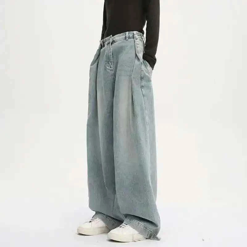 Stylish Splicing Straight Leg Denim Jeans