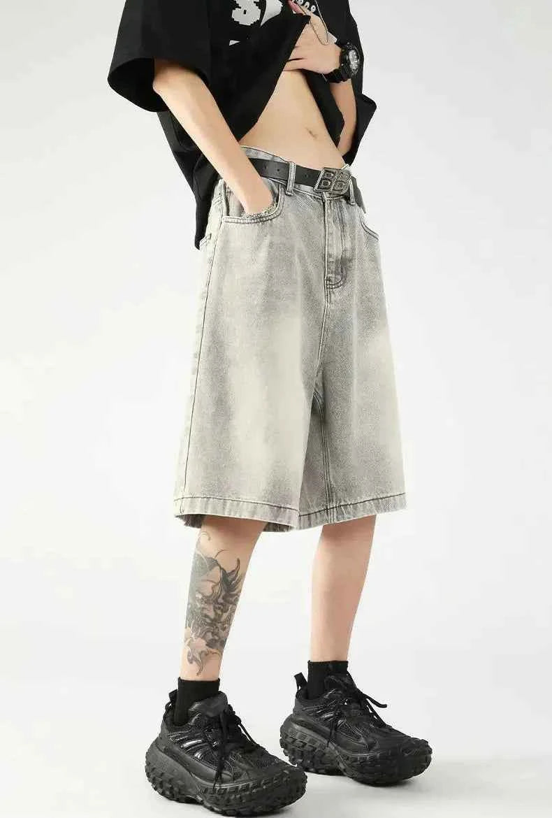 Streetwear Loose Straight Leg Denim Short