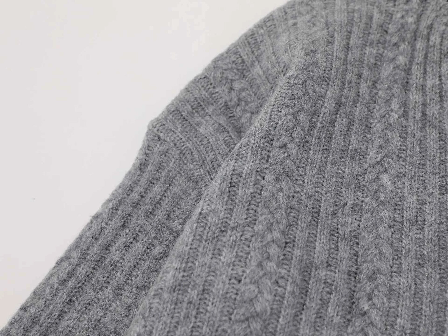 Breathable V-Neck Cable Knit Sweater