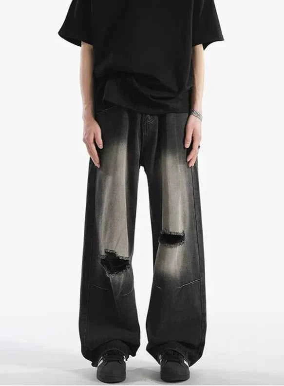 Versatile Streetwear High Waist Ripped Black Jeans