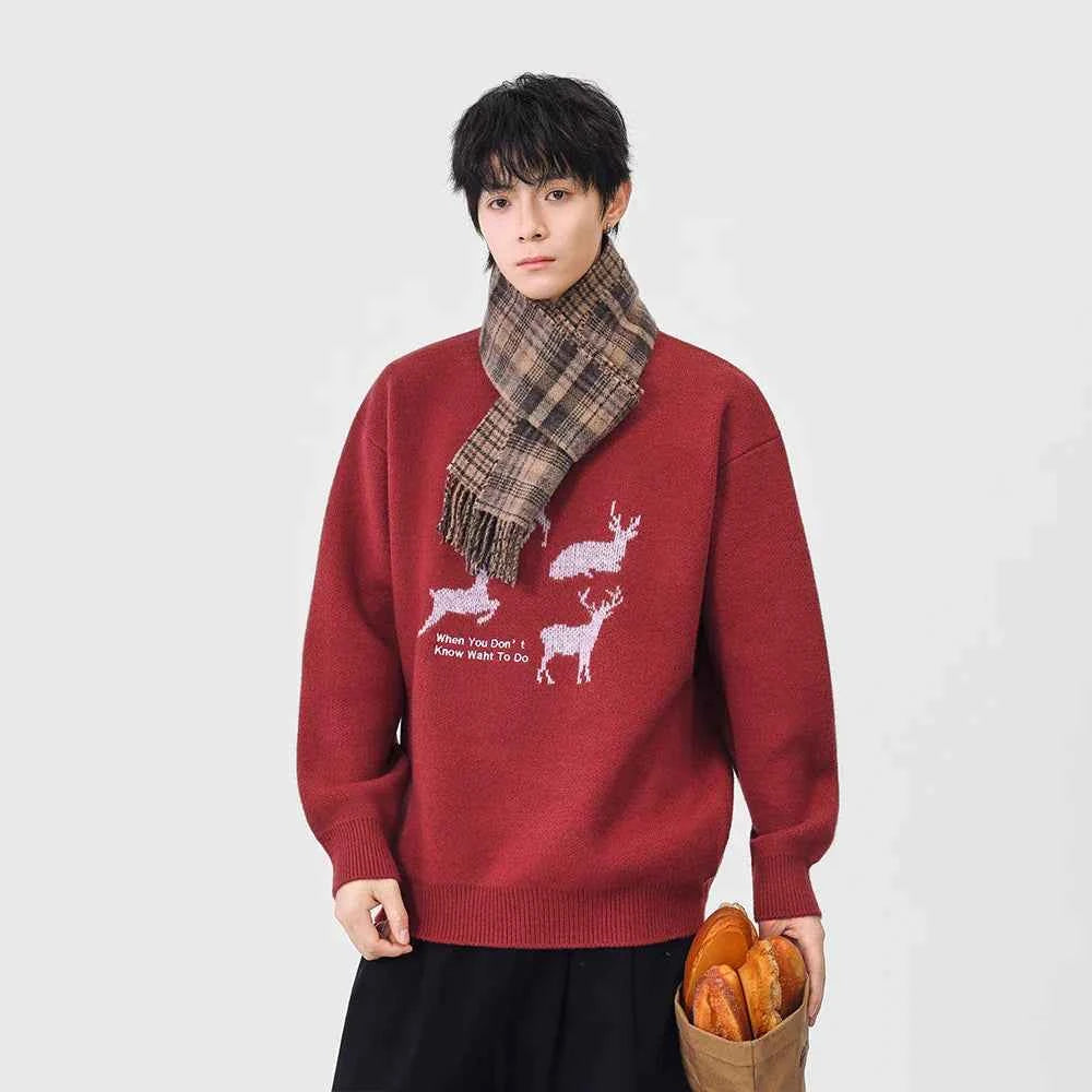 Comfortabl Deer Santa Print Sweater