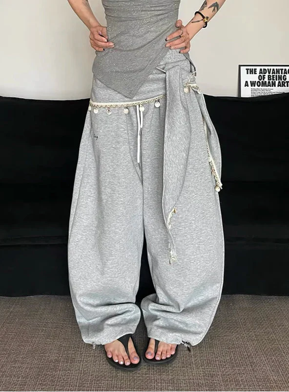 Durable Oversized Cool Print Japanese Style Sweatpants - Luxuryurbanwear