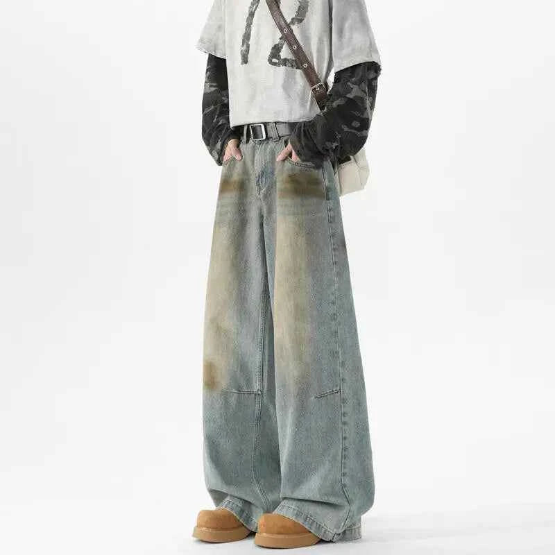 Baggy Wide Leg Vintage Wash Jeans