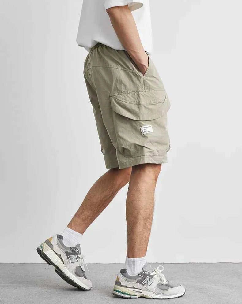 Men's Casual Hip Hop Retro Black Cargo Short
