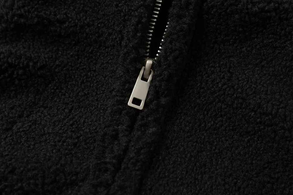 Soft Fleece Black Puffer Hooded Jacket