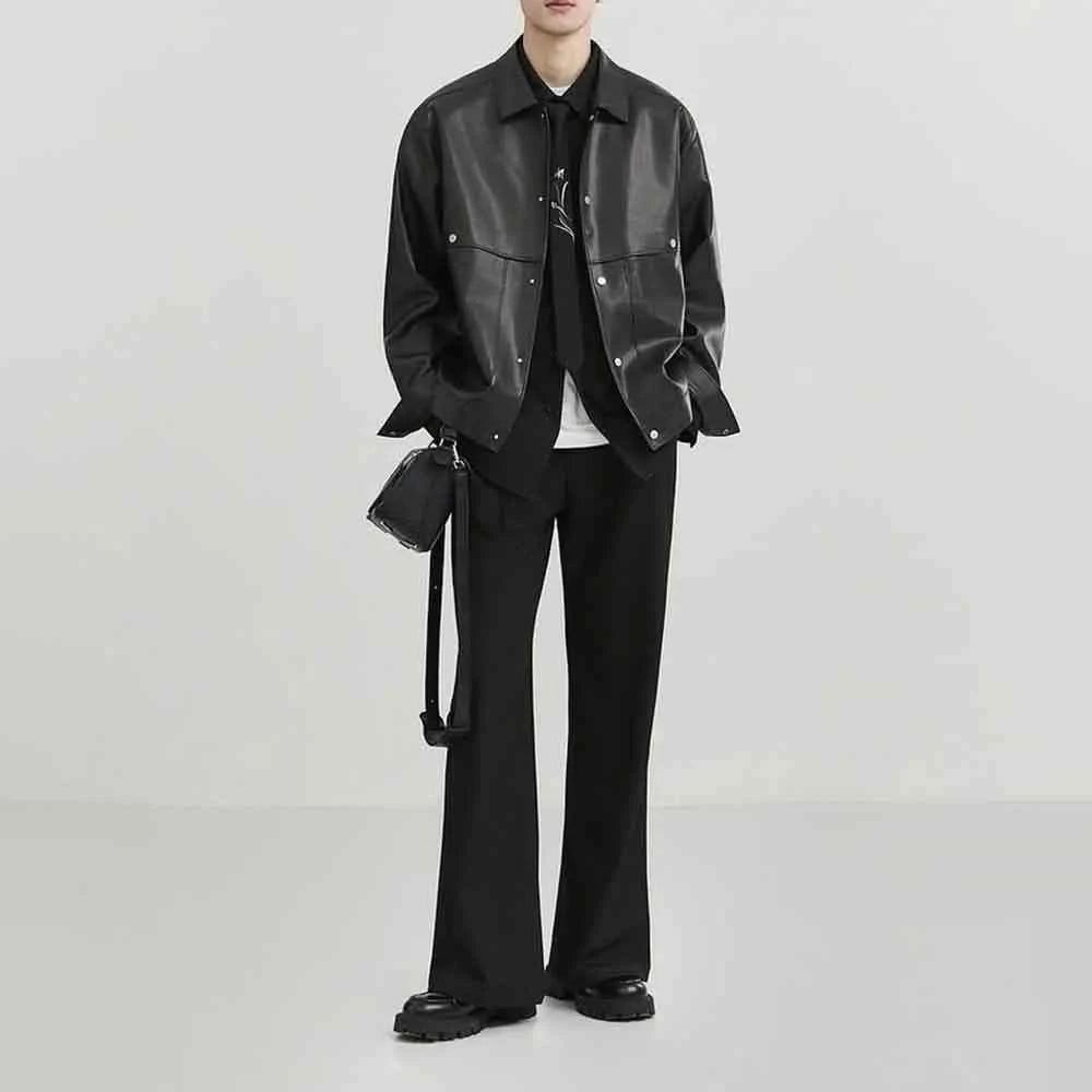 American Retro PU Leather Long-Sleeved Jacket