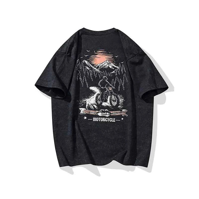 Breathable Black Round Neck Casual T-Shirt
