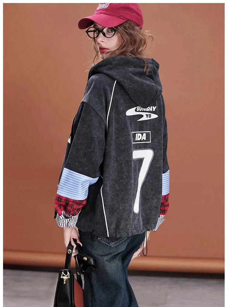 Y2K Cozy Patchwork Loose Fit Sweatshirt