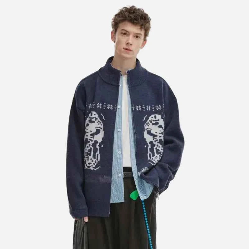 Y2K Versatile Retro High Street Zipper Cardigan
