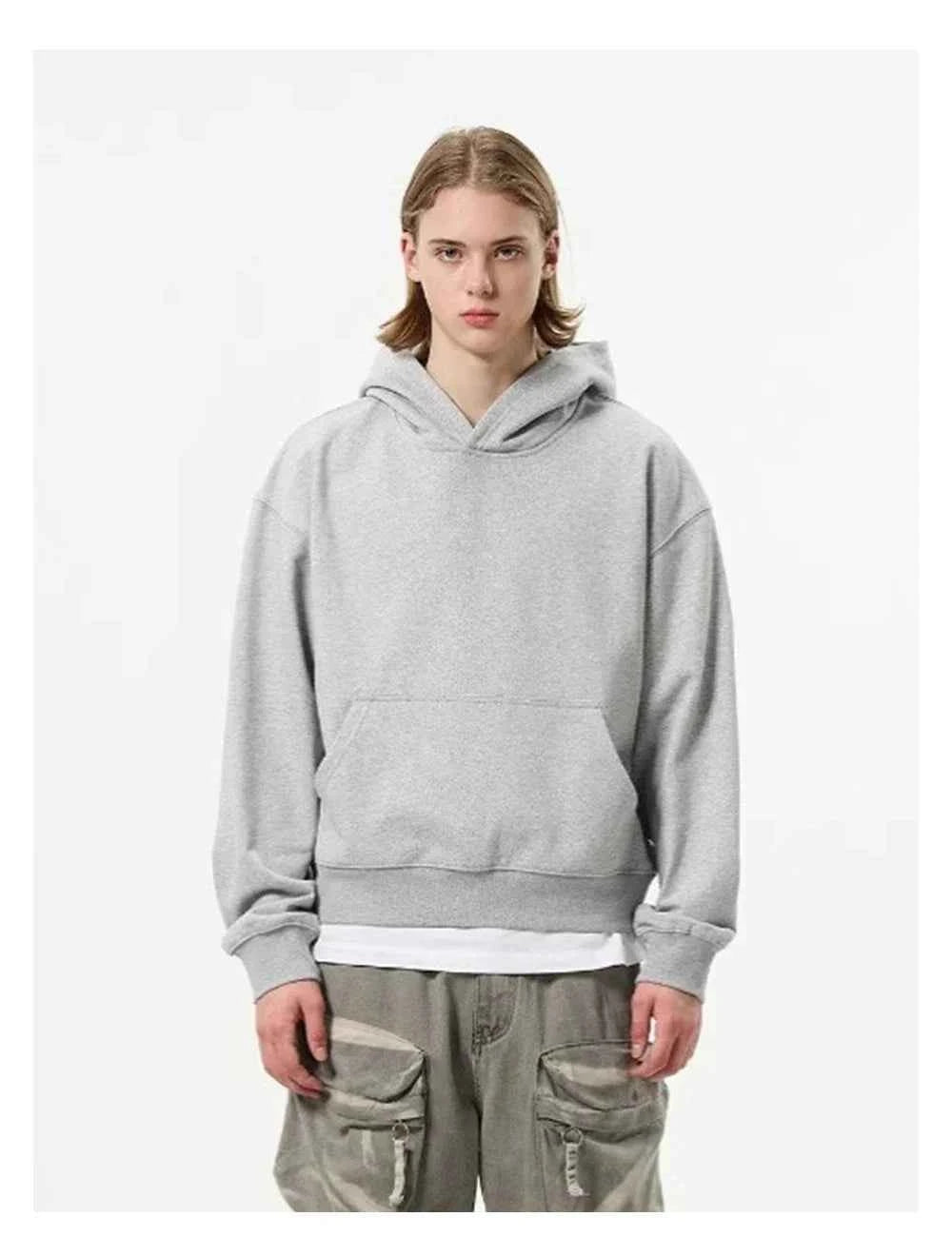Streetwear Cozy Loose Fit Solid Color Hoodie