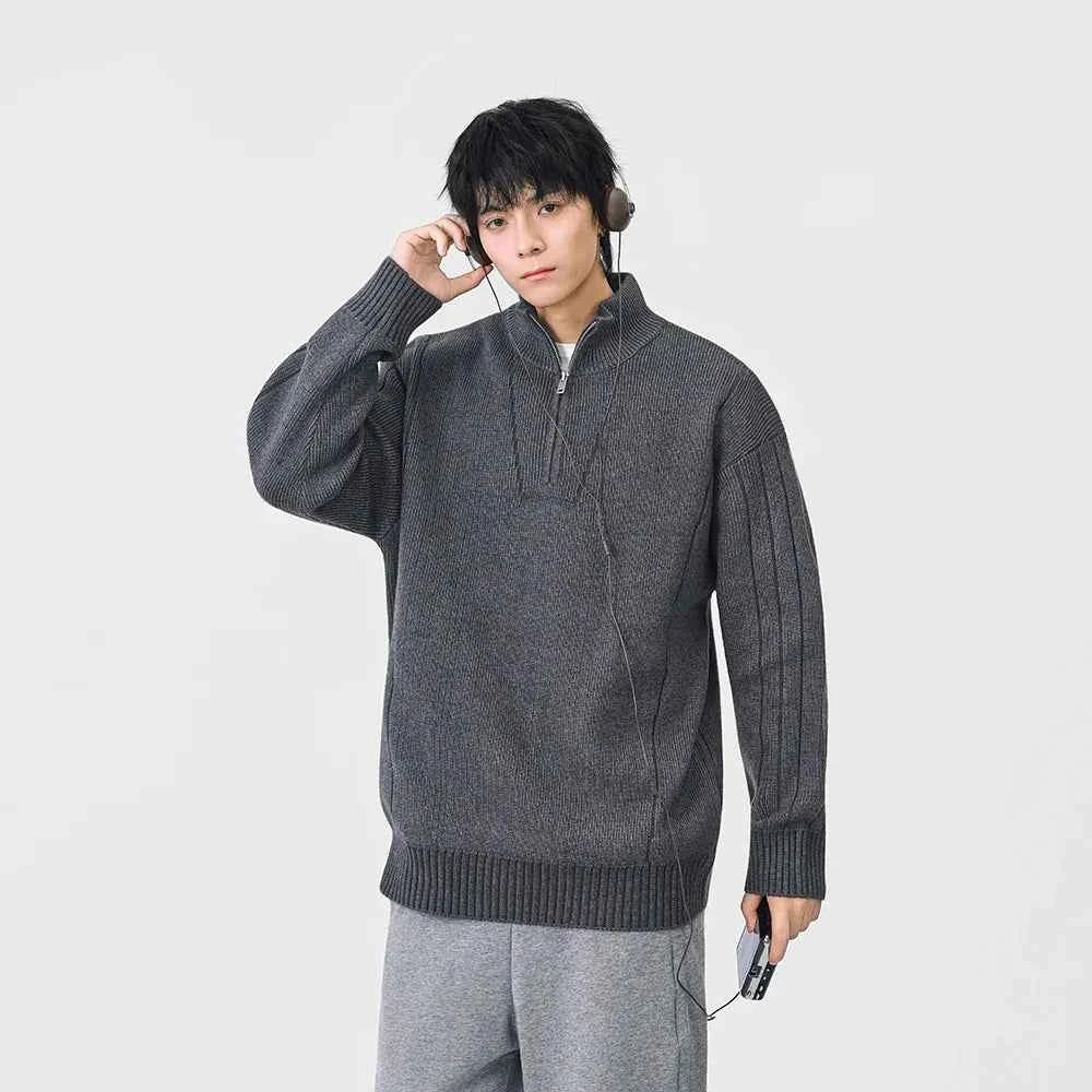 Cozy Trendy Ribbed Mock Neck Sweater
