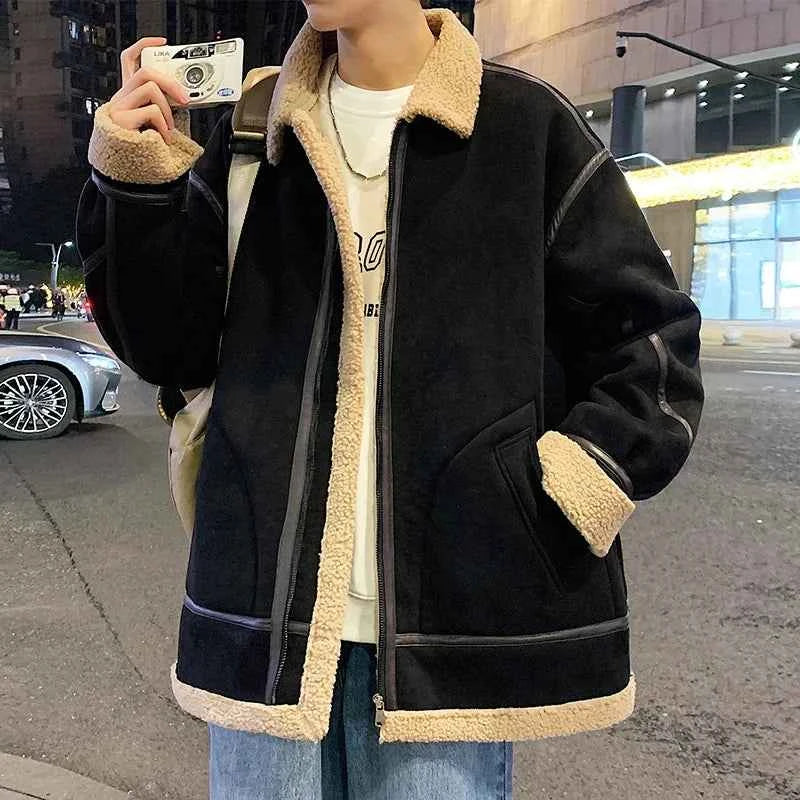 Luxurious Lamb Velvet Suede Winter Faux Furr Jacket