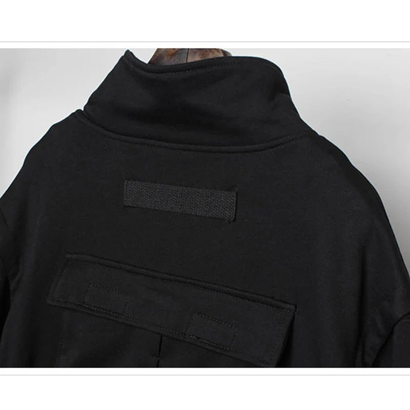 Blackish Gothic Long Trench Multi Pocket Coat