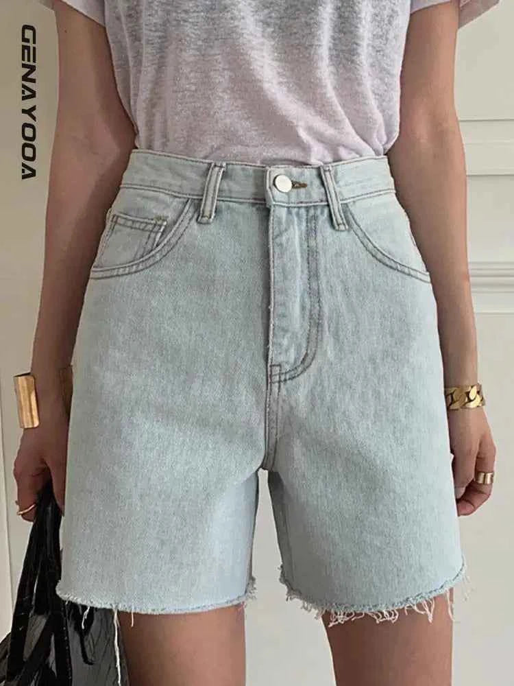 Light Blue High Waist Biker Short