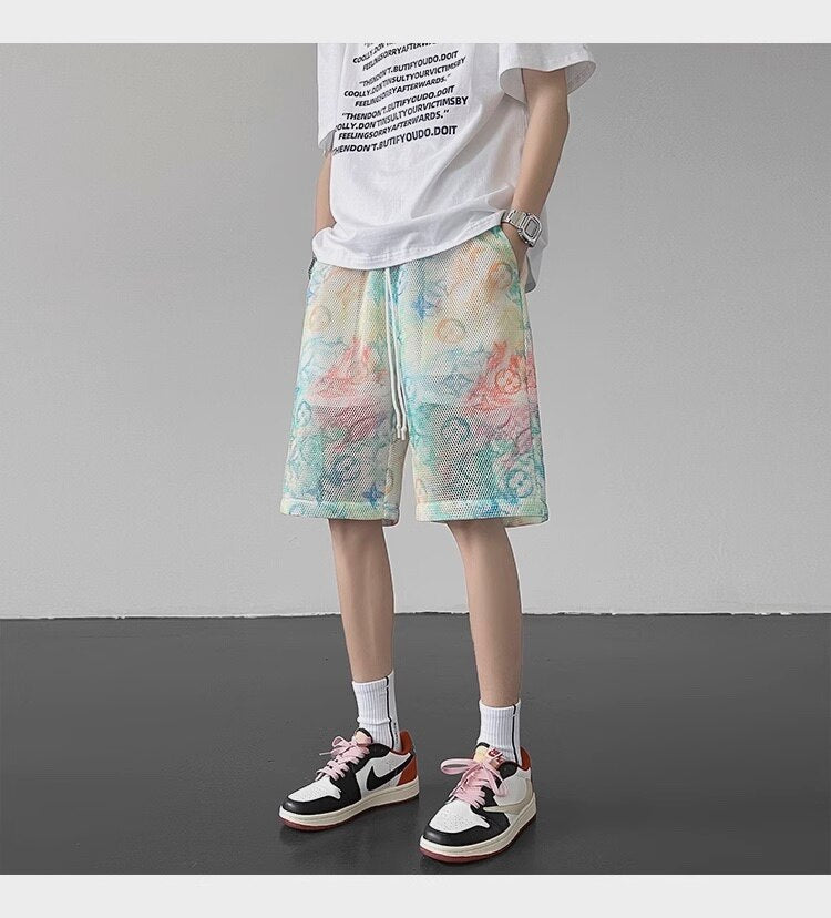 X-Color Tie-dye Mesh Shorts