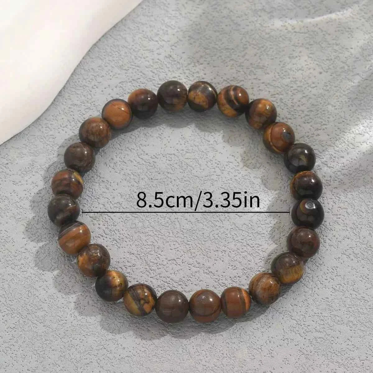 Brown Tigereye Bead Elastic Bracelet