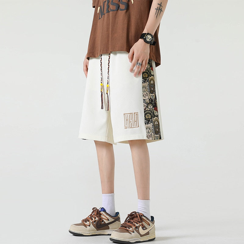 Kawaii Bear Side Patch Baggy Shorts