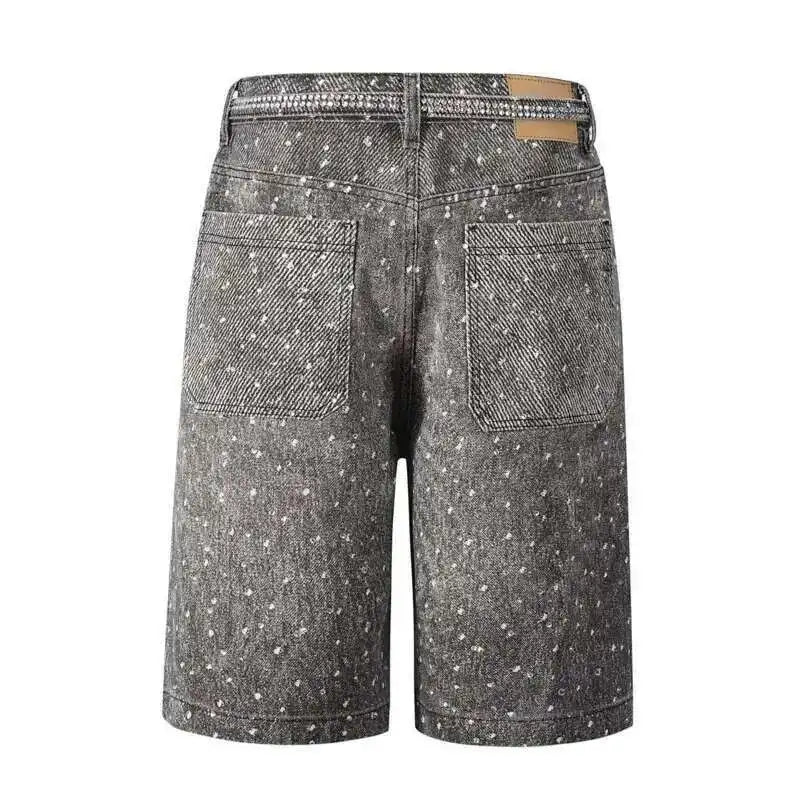 Heat-melting Rhinestone Denim Shorts