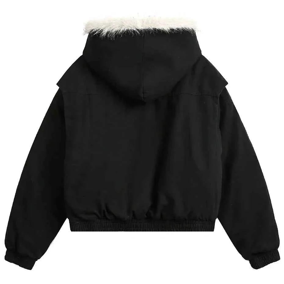Y2K Winter Thick Padded Parkas with Furr Jacket