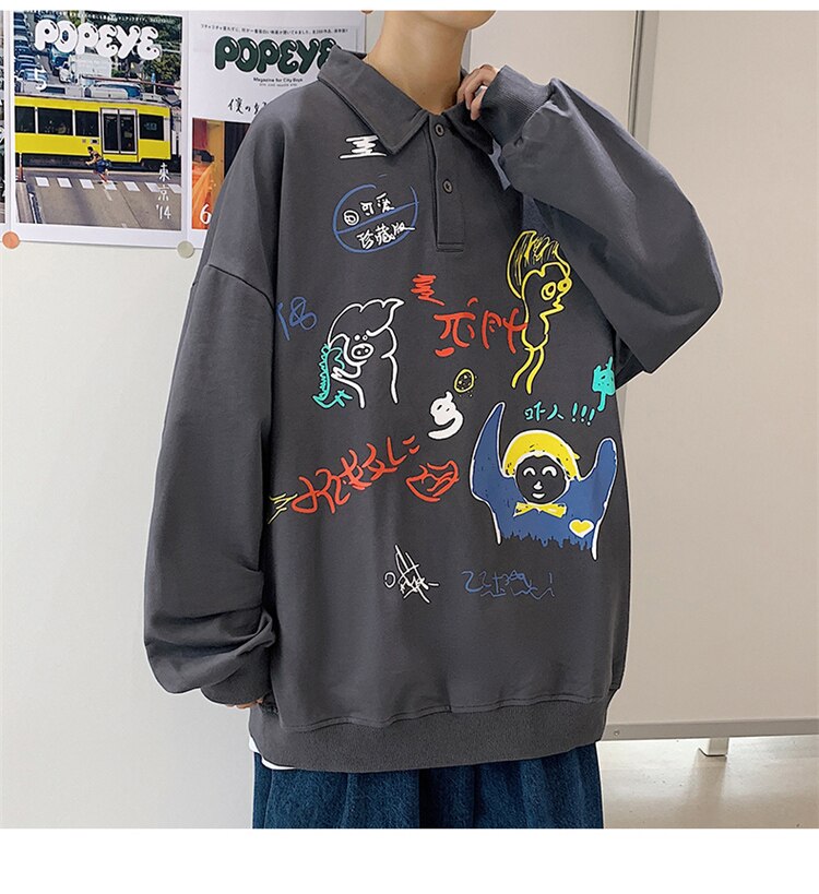 Retro Artwork Long Sleeve Shirt